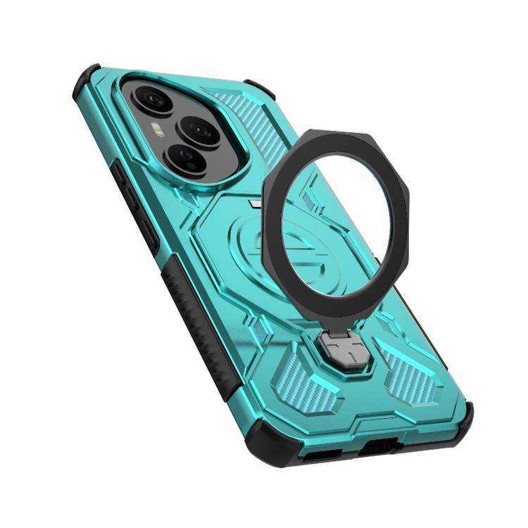 For Honor 400 Pro 5G Global 160.8mm J-20 Solid Color MagSafe Magnetic TPU+PC Phone Case(Lake Blue)