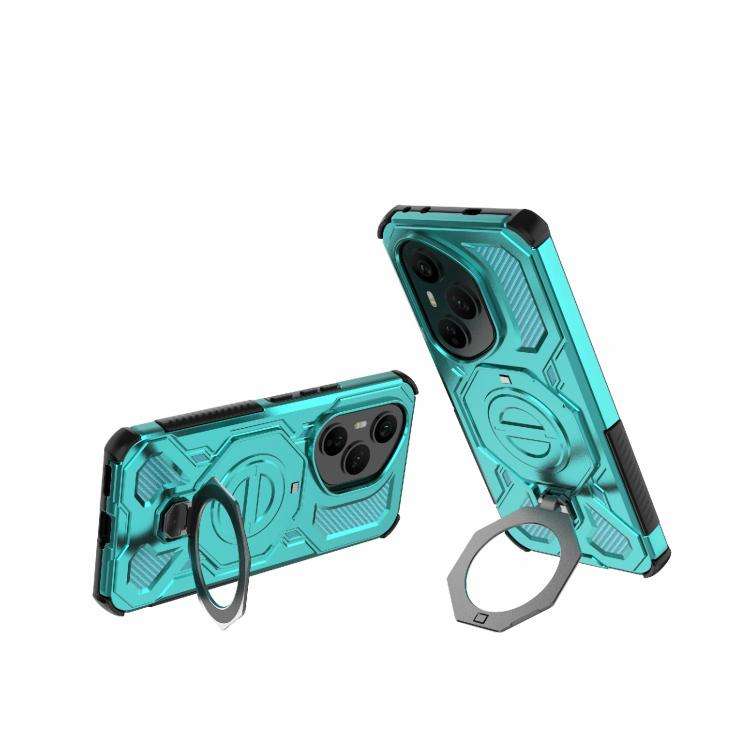 For Honor 400 Pro 5G Global 160.8mm J-20 Solid Color MagSafe Magnetic TPU+PC Phone Case(Lake Blue)