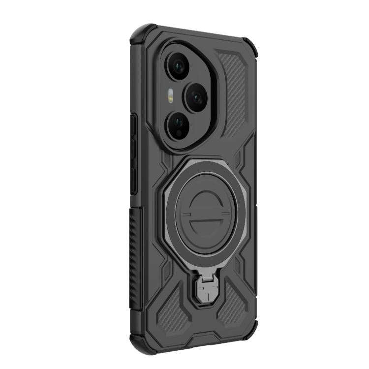 For Honor 400 Pro 5G Global 160.8mm J-20 Solid Color MagSafe Magnetic TPU+PC Phone Case(Black)