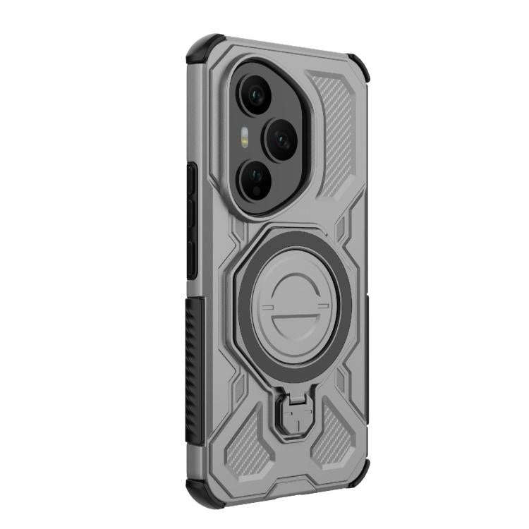 For Honor 400 Pro 5G Global 160.8mm J-20 Solid Color MagSafe Magnetic TPU+PC Phone Case(Grey)