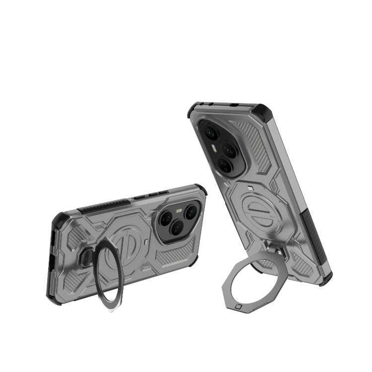 For Honor 400 Pro 5G Global 160.8mm J-20 Solid Color MagSafe Magnetic TPU+PC Phone Case(Grey)