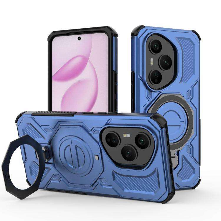 For Honor 400 Pro 5G Global 160.8mm J-20 Solid Color MagSafe Magnetic TPU+PC Phone Case(Blue)