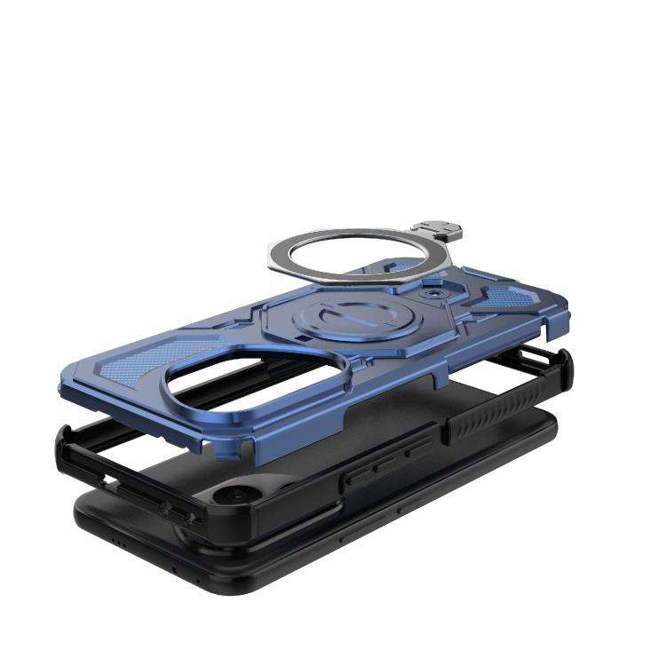 For Honor 400 Pro 5G Global 160.8mm J-20 Solid Color MagSafe Magnetic TPU+PC Phone Case(Blue)