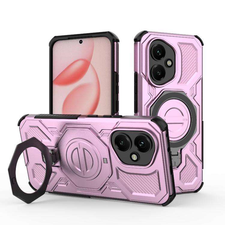 For Honor 400 5G Global 156.5mm J-20 Solid Color MagSafe Magnetic TPU+PC Phone Case(Pink)