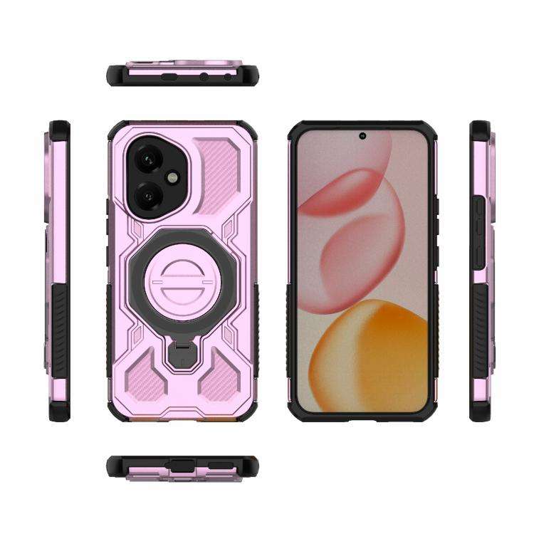 For Honor 400 5G Global 156.5mm J-20 Solid Color MagSafe Magnetic TPU+PC Phone Case(Pink)