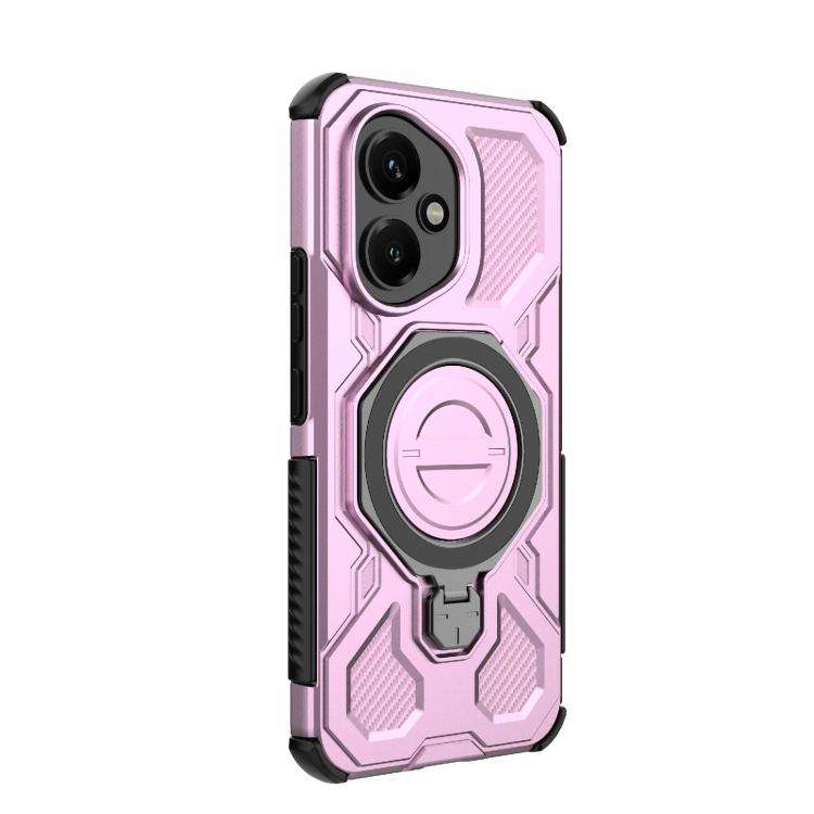 For Honor 400 5G Global 156.5mm J-20 Solid Color MagSafe Magnetic TPU+PC Phone Case(Pink)