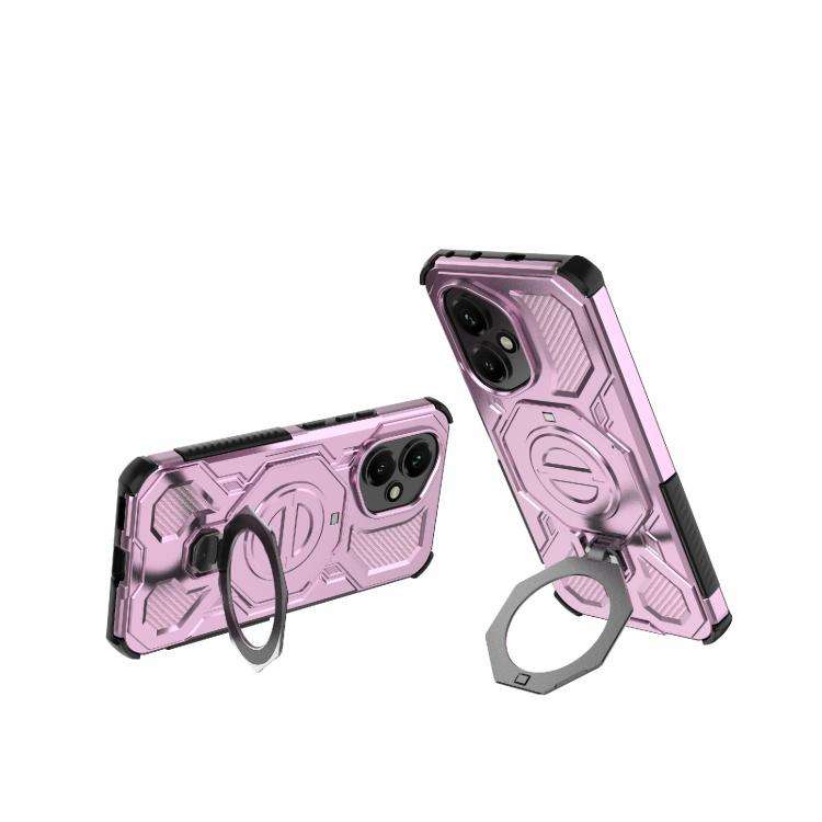 For Honor 400 5G Global 156.5mm J-20 Solid Color MagSafe Magnetic TPU+PC Phone Case(Pink)