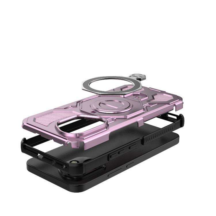 For Honor 400 5G Global 156.5mm J-20 Solid Color MagSafe Magnetic TPU+PC Phone Case(Pink)