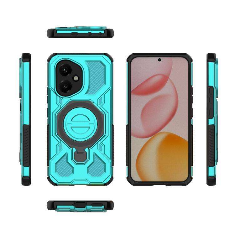 For Honor 400 5G Global 156.5mm J-20 Solid Color MagSafe Magnetic TPU+PC Phone Case(Lake Blue)