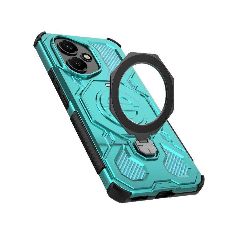 For Honor 400 5G Global 156.5mm J-20 Solid Color MagSafe Magnetic TPU+PC Phone Case(Lake Blue)