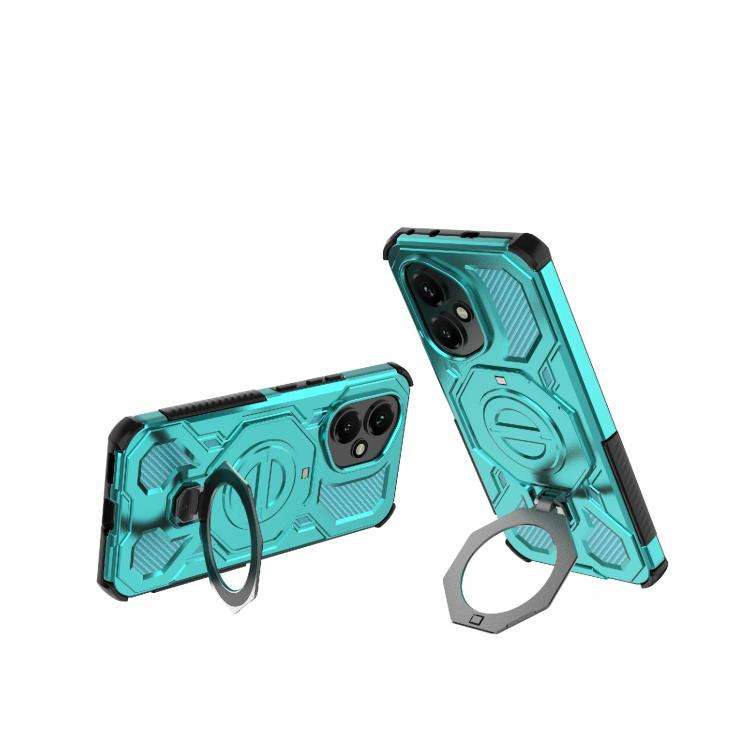 For Honor 400 5G Global 156.5mm J-20 Solid Color MagSafe Magnetic TPU+PC Phone Case(Lake Blue)
