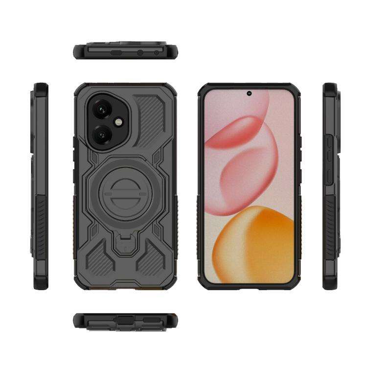 For Honor 400 5G Global 156.5mm J-20 Solid Color MagSafe Magnetic TPU+PC Phone Case(Black)