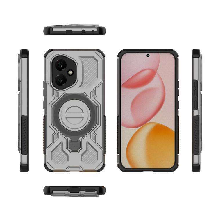 For Honor 400 5G Global 156.5mm J-20 Solid Color MagSafe Magnetic TPU+PC Phone Case(Grey)