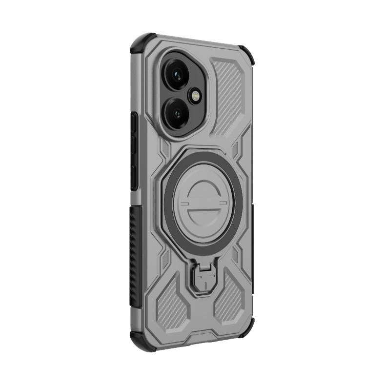 For Honor 400 5G Global 156.5mm J-20 Solid Color MagSafe Magnetic TPU+PC Phone Case(Grey)