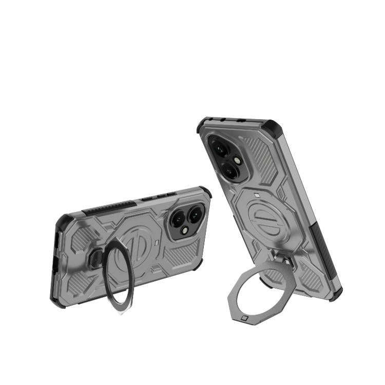 For Honor 400 5G Global 156.5mm J-20 Solid Color MagSafe Magnetic TPU+PC Phone Case(Grey)