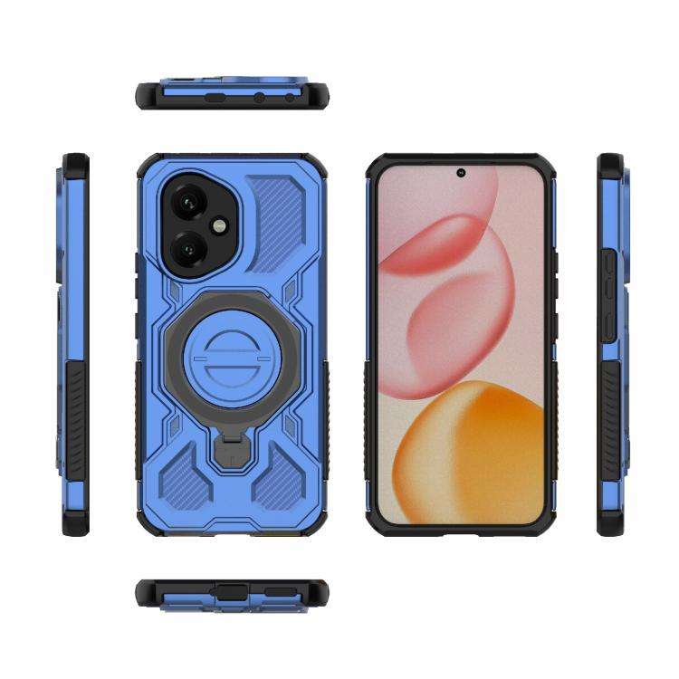 For Honor 400 5G Global 156.5mm J-20 Solid Color MagSafe Magnetic TPU+PC Phone Case(Blue)