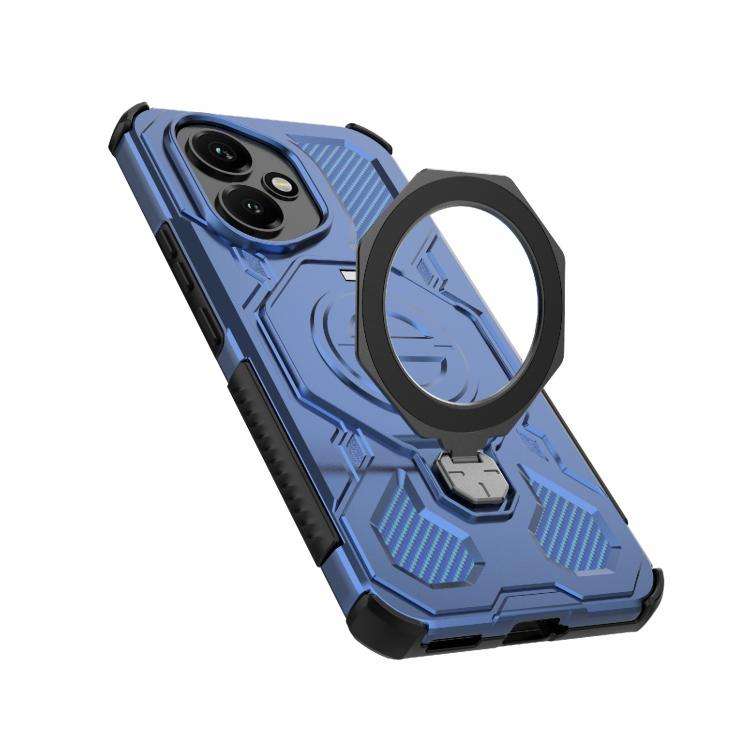 For Honor 400 5G Global 156.5mm J-20 Solid Color MagSafe Magnetic TPU+PC Phone Case(Blue)