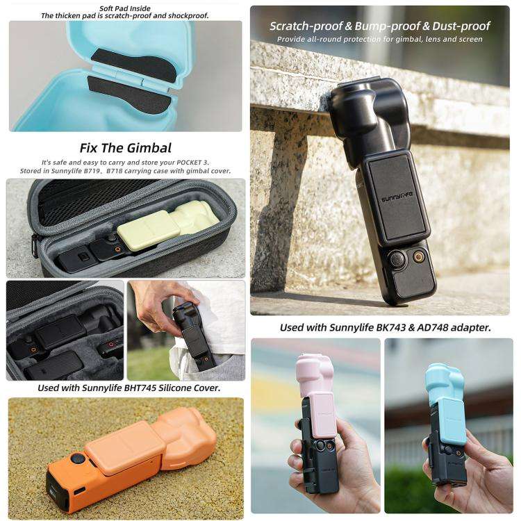 For DJI OSMO Pocket 3 Sunnylife Colorful Gimbal Cover Camera Protector Screen Protective Case(Ora...