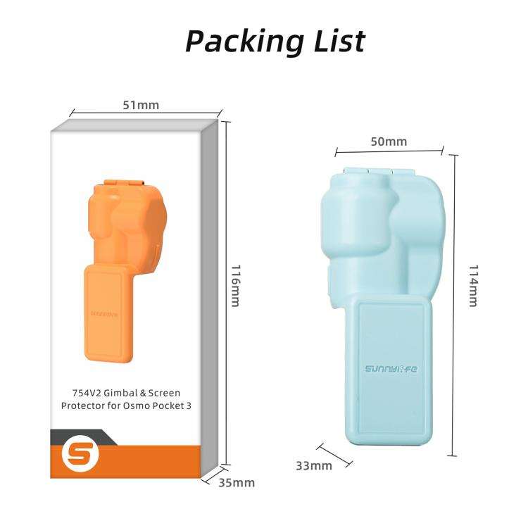 For DJI OSMO Pocket 3 Sunnylife Colorful Gimbal Cover Camera Protector Screen Protective Case(Ora...