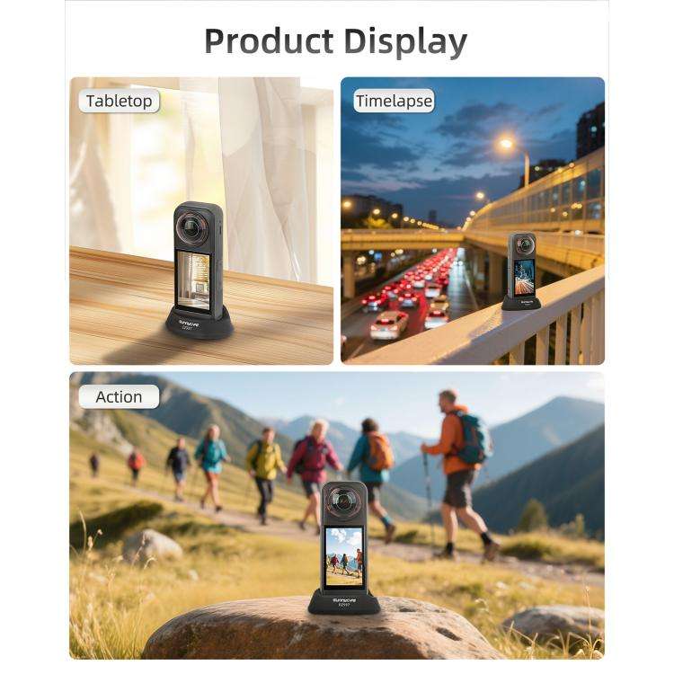 For Insta360 X5 / X4 Sunnylife Silicone Stand Base Car Base(Black)