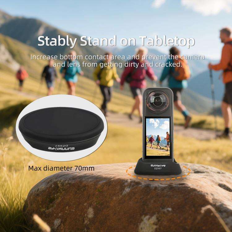 For Insta360 X5 / X4 Sunnylife Silicone Stand Base Tabletop Base(Black)