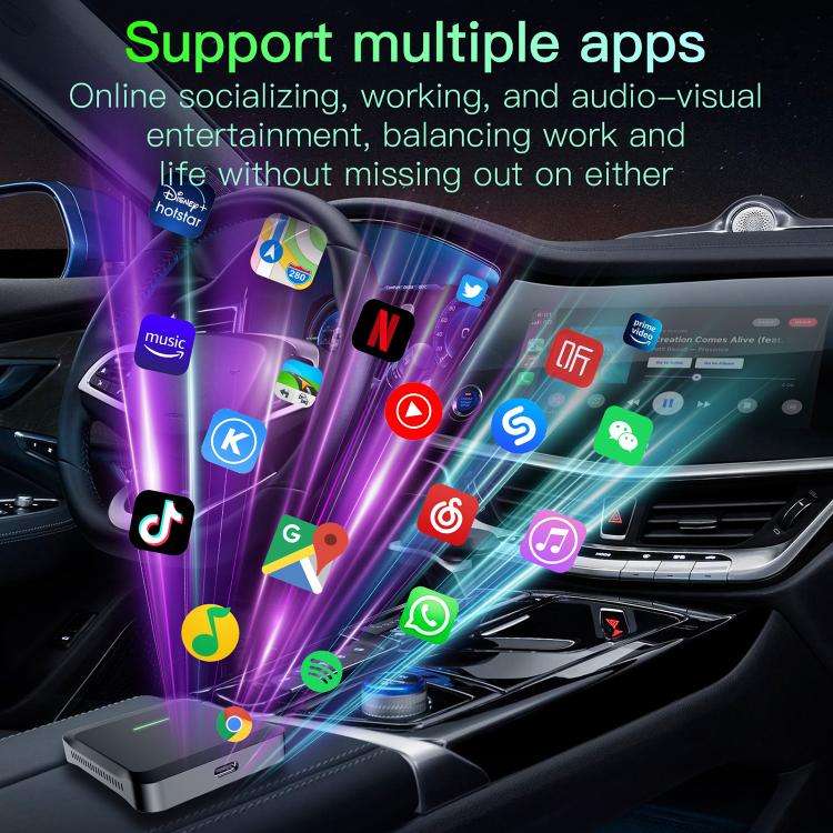 A113 Android 13 Wired CarPlay, Android Auto to Wireless Smart Box(Black)