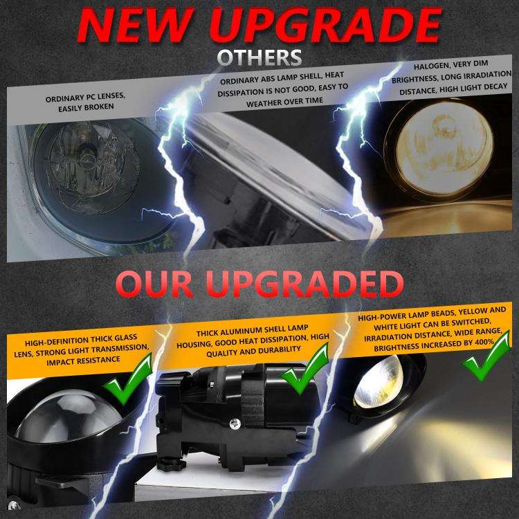 T11 2pcs/Pack 55W 3 inch High Power Dual Lens Fog Light, Left and Right Oblique Angle for LADA 21...