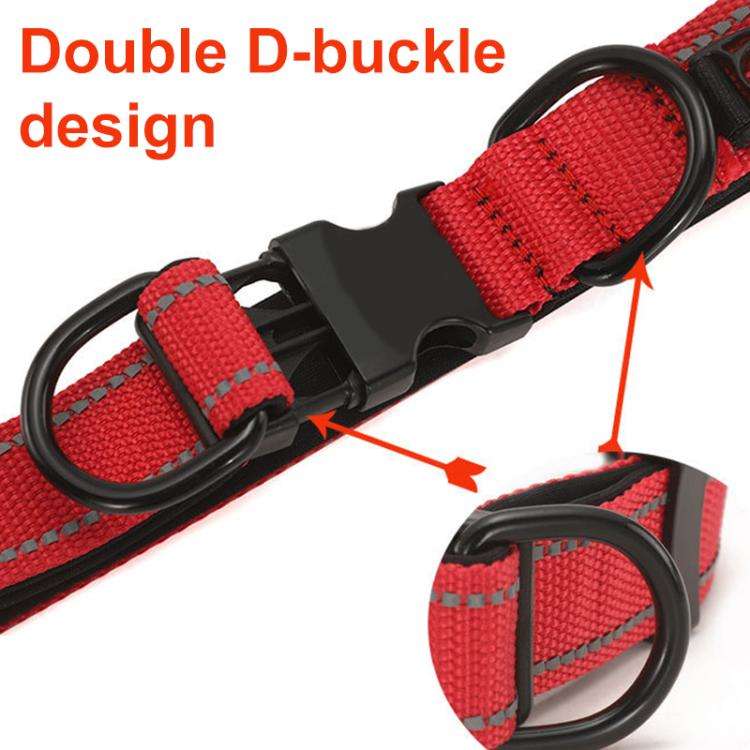 Pet Reflective Collar Waterproof Cloth Black Buckle, Size:L(Orange)