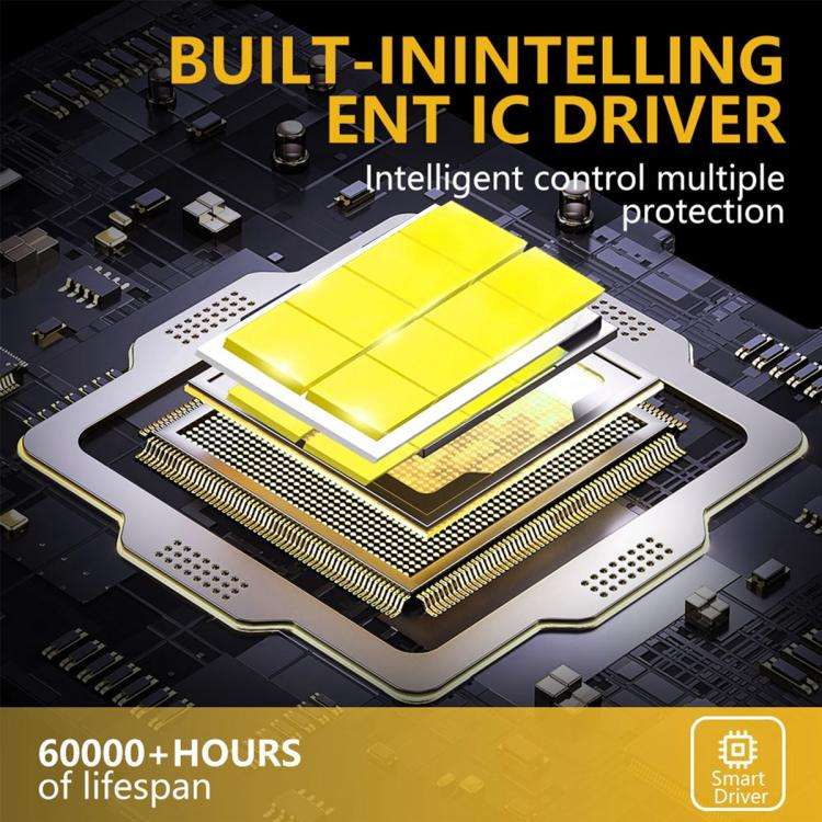 9005 2pcs/Pack 35W 3000LM 6500K IP68 Waterproof Car LED Headlight Bulb(Gold)
