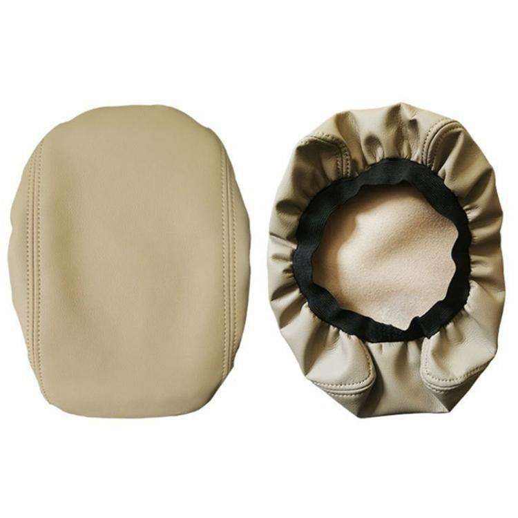 Car Central Armrest Box Protective Leather Cover for Nissan Teana 2007-2012(Beige Elastic Band)