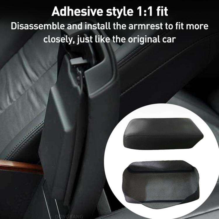 Car Central Armrest Box Protective Leather Cover for Nissan Teana 2007-2012(Grey Adhesive)