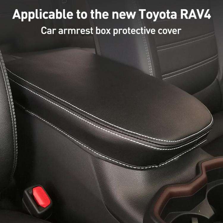 Car Central Armrest Box Protective Leather Cover for Toyota RAV4 2000(Carbon Fiber Black)