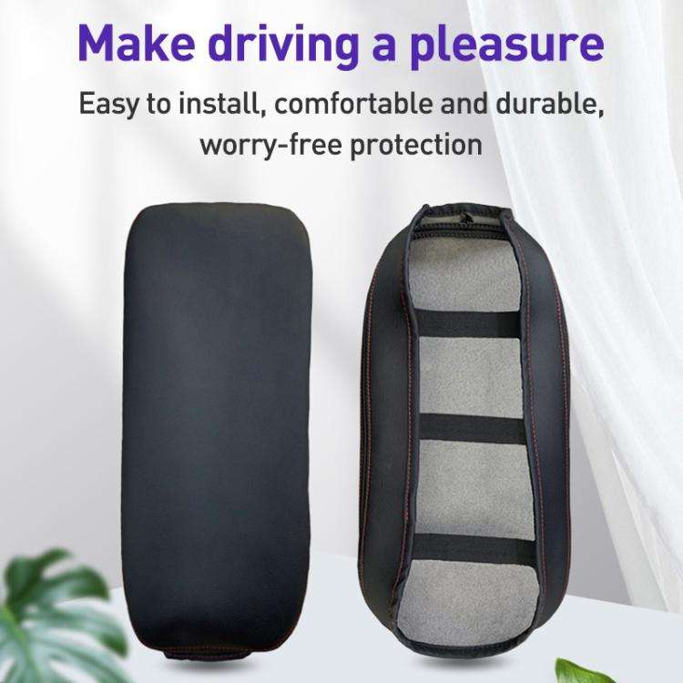 Car Central Armrest Box Protective Leather Cover for Toyota RAV4 2000(Carbon Fiber Black)
