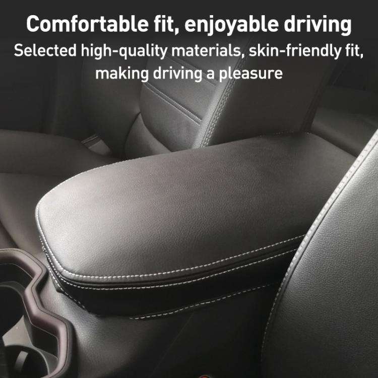 Car Central Armrest Box Protective Leather Cover for Toyota RAV4 2000(Carbon Fiber Black)