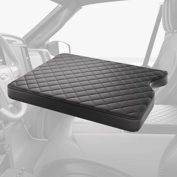 Car Central Armrest Box Protective Leather Cover Mat for Ford F150 2015-2022(Black)