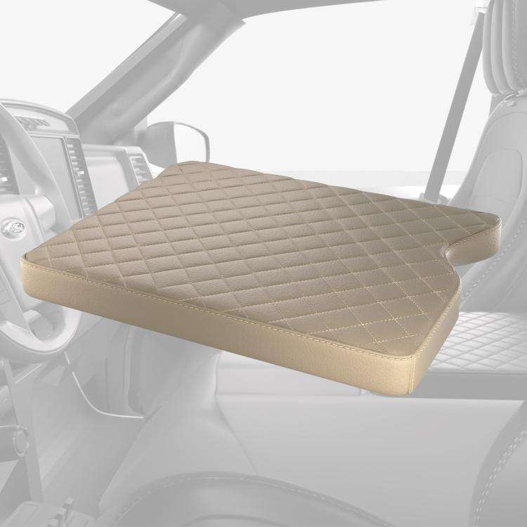 Car Central Armrest Box Protective Leather Cover Mat for Ford F150 2015-2022(Beige)