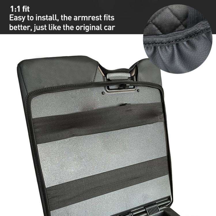 Car Central Armrest Box Protective Leather Cover Mat for Ford F150 2015-2022(Grey)
