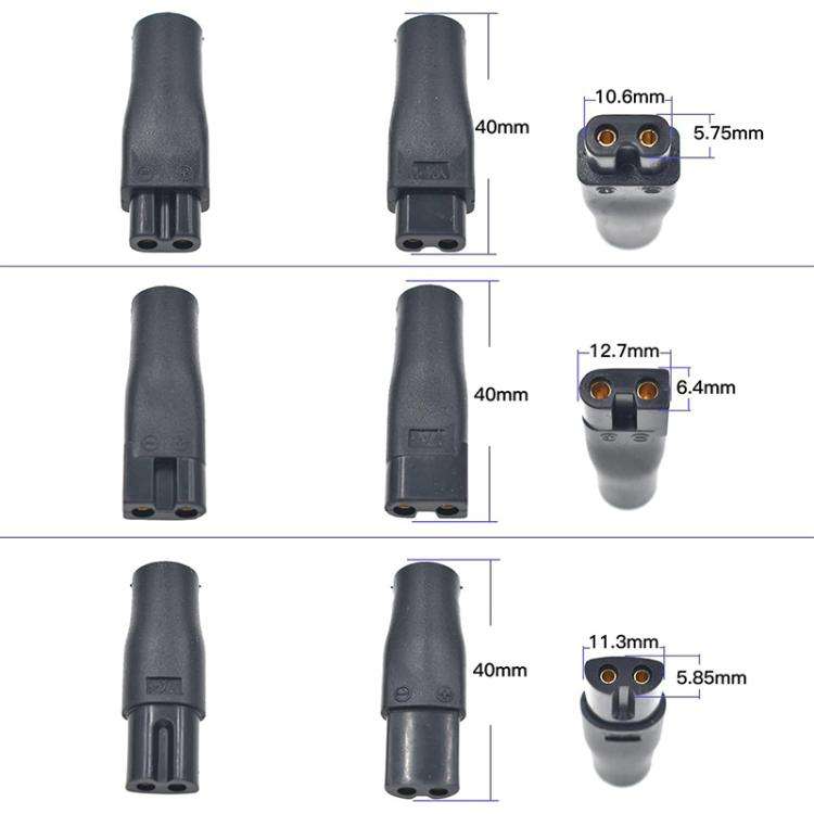 7pcs / Set DC 5.5 x 2.1mm Female to Shaver Interface Charging Adapter Converter