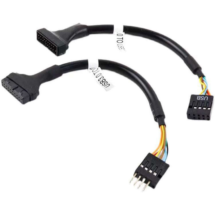 2pcs Computer Motherboard USB3.0 Adapter Cable(9 Pin Male to 20 Pin Female)