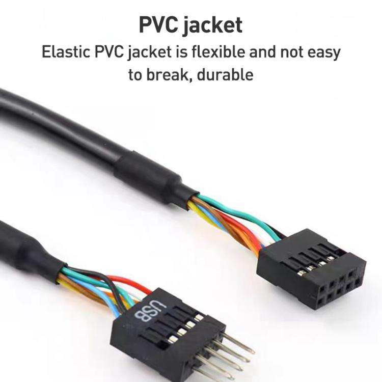 2pcs Computer Motherboard USB3.0 Adapter Cable(9 Pin Male to 20 Pin Female)