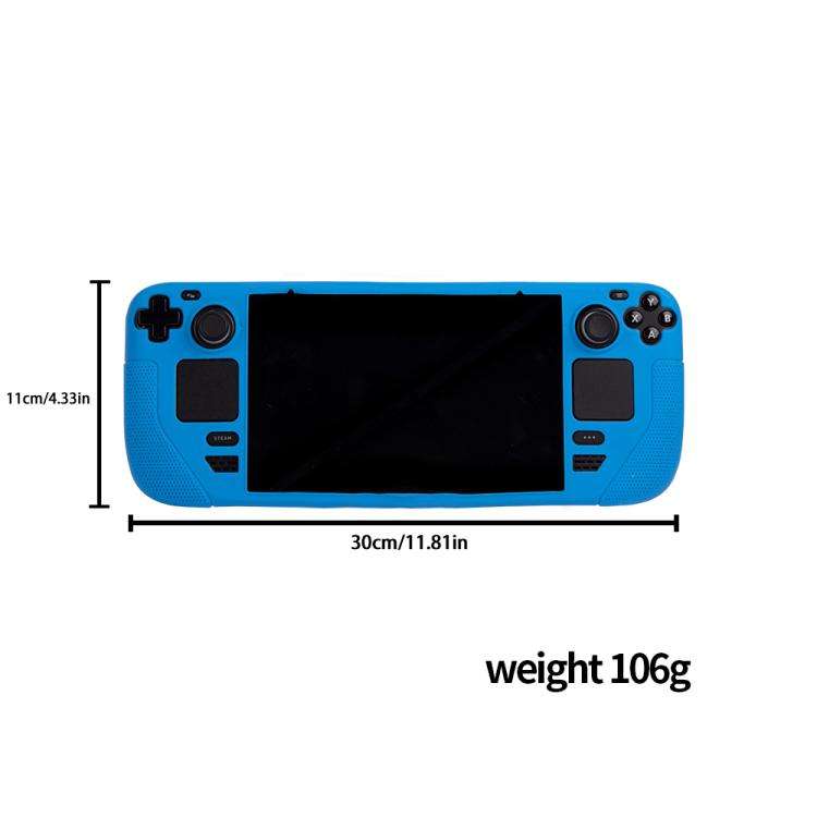 For Steam Deck Game Console Silicone One-piece Protective Case(Blue)