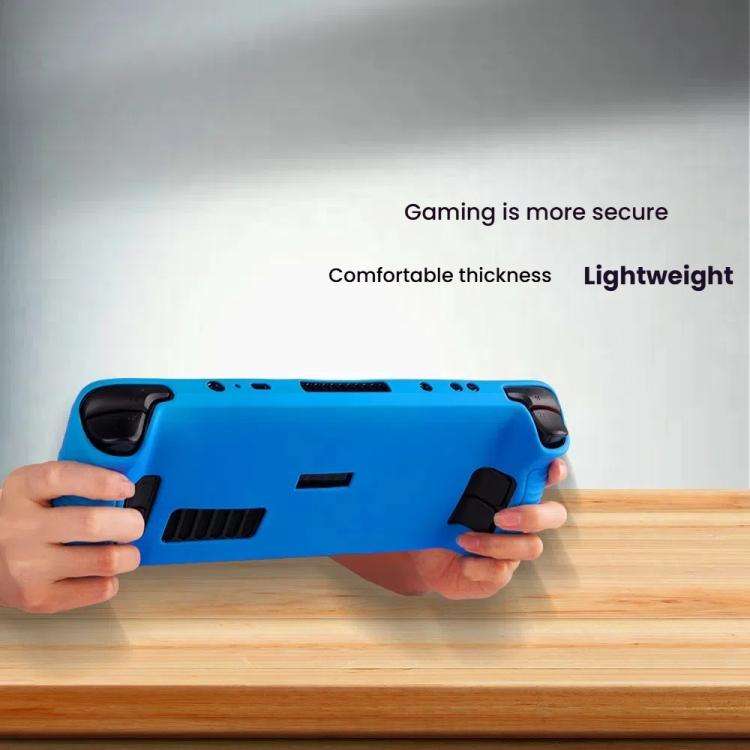 For Steam Deck Game Console Silicone One-piece Protective Case(Blue)