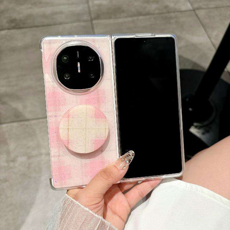For Huawei Mate X6 Glitter Powder Dots Pattern Phone Case with Holder(Rose Red)