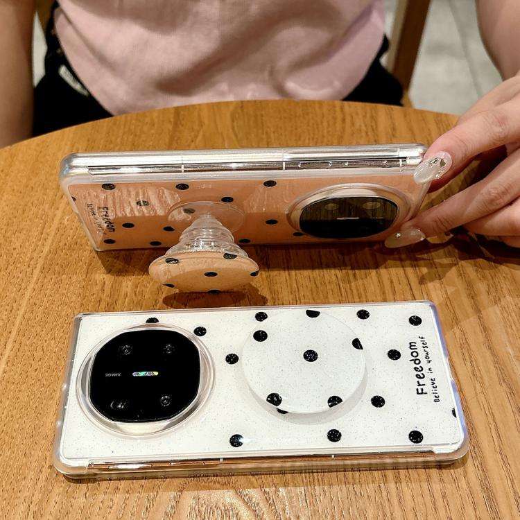 For Huawei Mate X6 Glitter Powder Dots Pattern Phone Case with Holder(Rose Red)