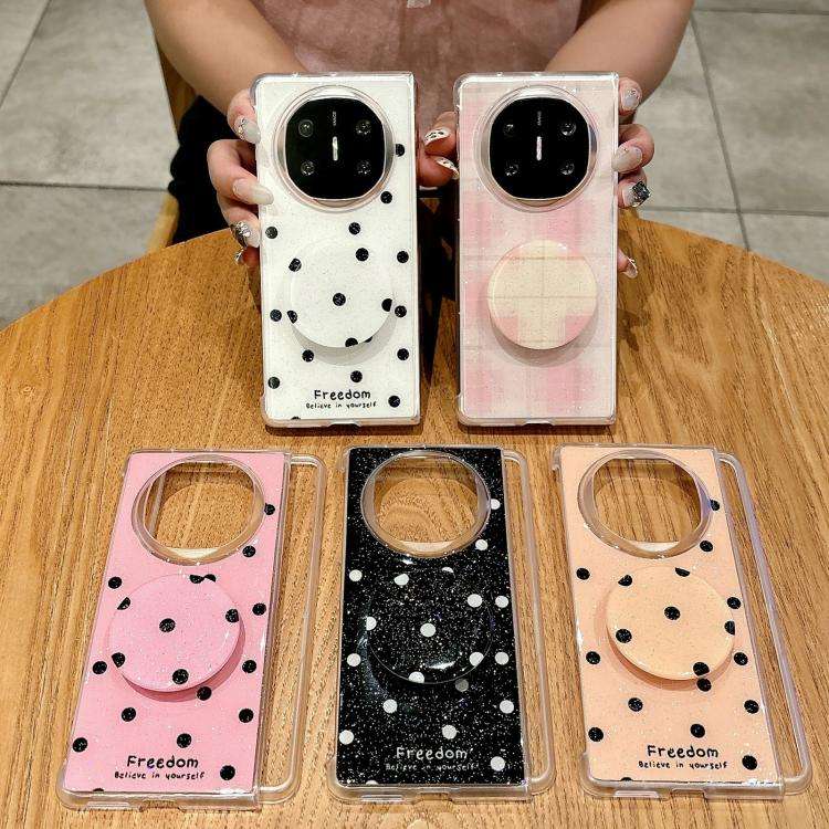 For Huawei Mate X6 Glitter Powder Dots Pattern Phone Case with Holder(Rose Red)