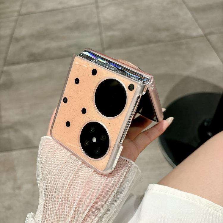For Huawei Pocket 2 Glitter Powder Dots Pattern Phone Case with Holder(Rose Red)