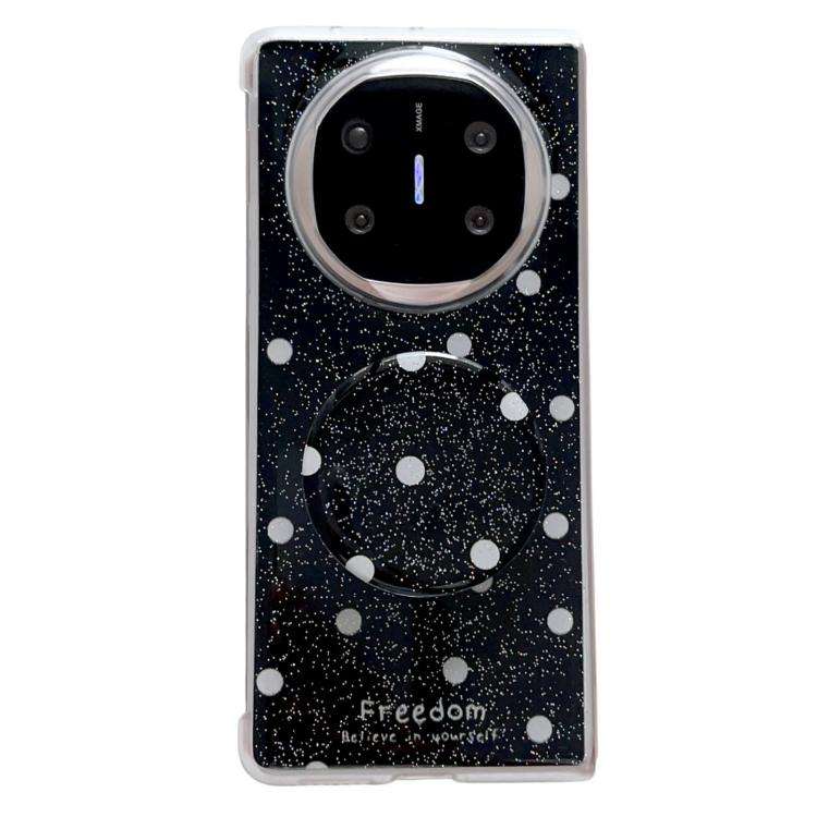 For Huawei Mate X3 / X5 Glitter Powder Dots Pattern Phone Case with Holder(Black)