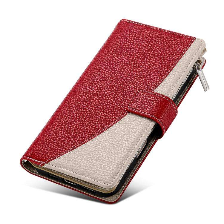 For Google Pixel 7 Pro Stitching Multi-card Zipper Wallet Leather Phone Case with Short Strap(Red)