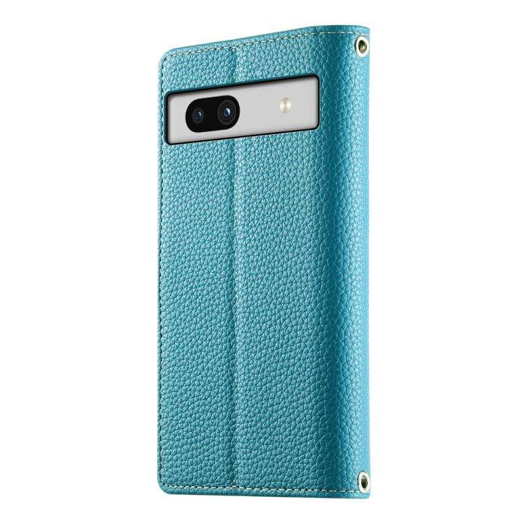 For Google Pixel 7a Stitching Multi-card Zipper Wallet Leather Phone Case with Short Strap(Blue)