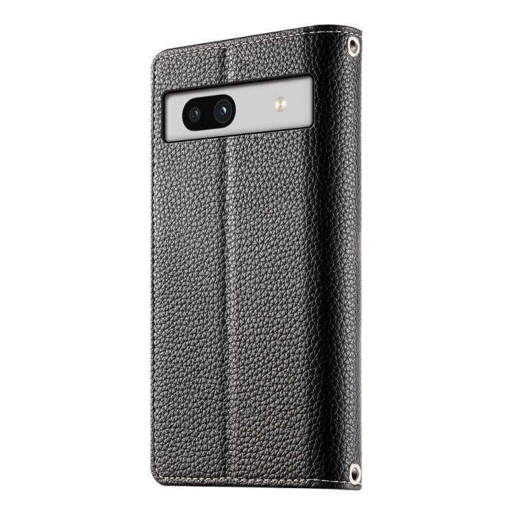 For Google Pixel 7a Stitching Multi-card Zipper Wallet Leather Phone Case with Short Strap(Black)